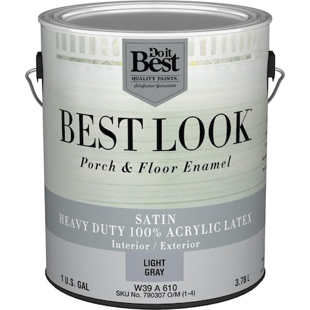All-Source Best Look 1 Gal. Light Gray Heavy-Duty Acrylic Latex Satin Porch & Floor Enamel W39A00610-16